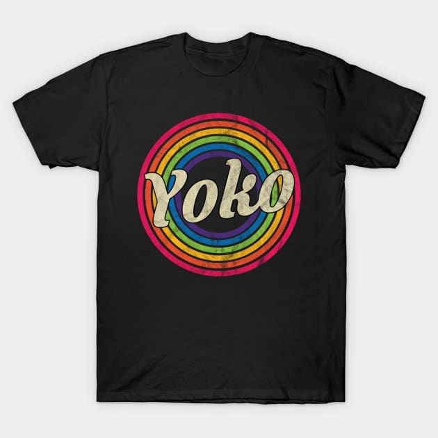 Yoko - Retro Rainbow Faded-Style T-Shirt by MaydenArt